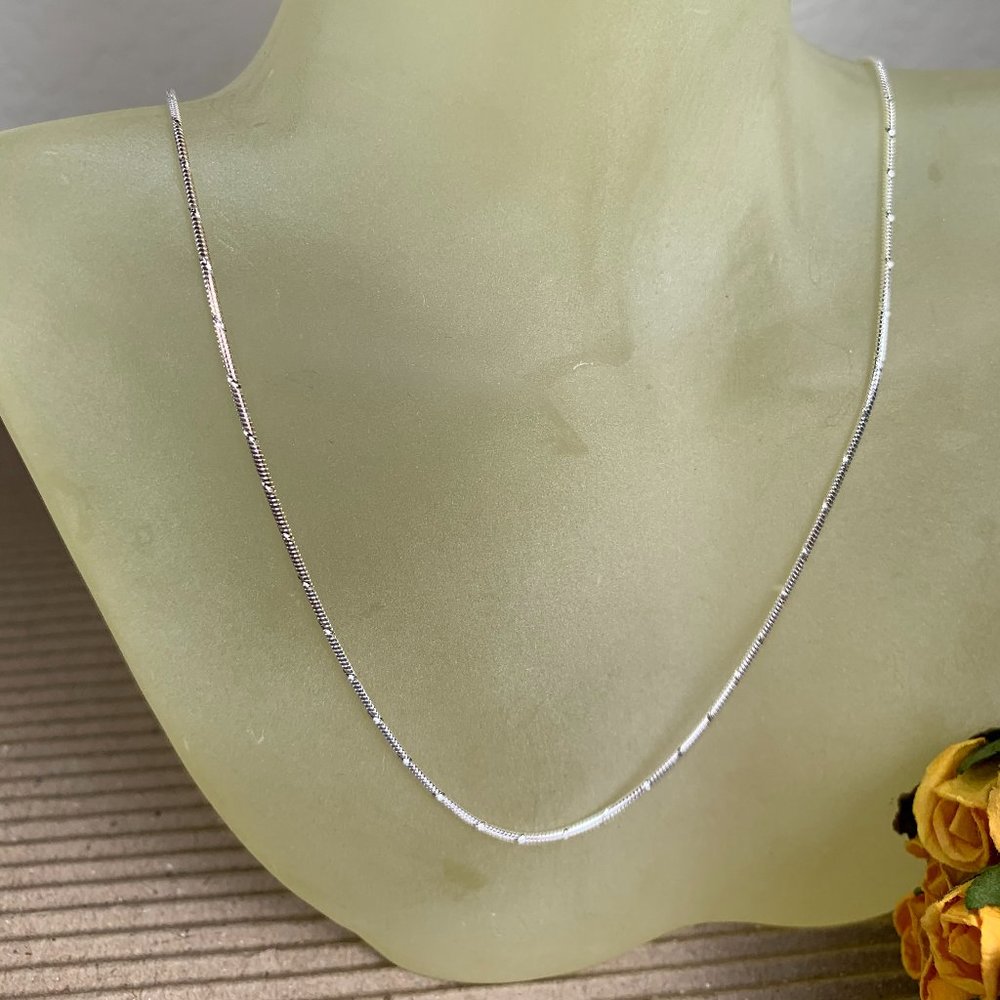 NEW 18" Real Solid Silver (not plated) Diamond Cut Snake Chain